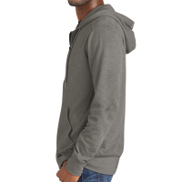 New Era Thermal Full Zip Hoodie, Shadow Grey Heather, Left Sleeve view
