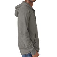 New Era Thermal Full Zip Hoodie, Shadow Grey Heather, Right Sleeve view