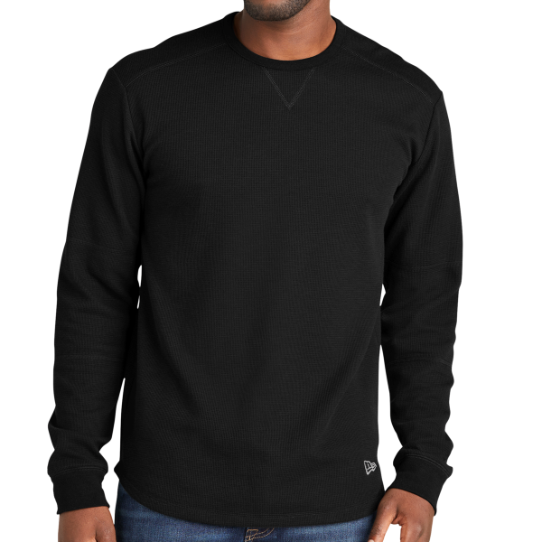 New Era Thermal Long Sleeve, Black, Front view