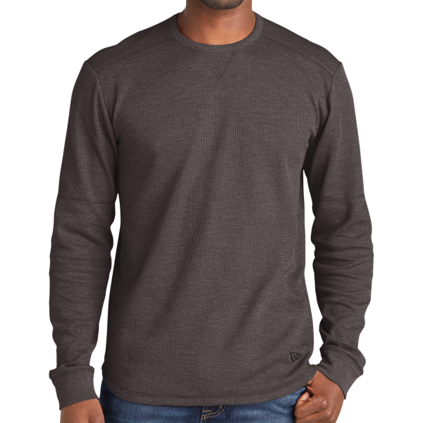 New Era Thermal Long Sleeve, Black Heather, Front view