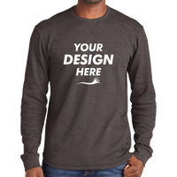 New Era Thermal Long Sleeve, Black Heather, Front view, Mockup