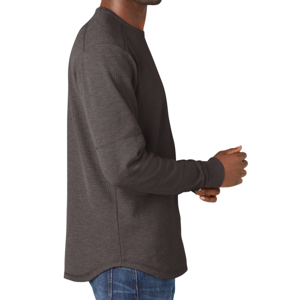 New Era Thermal Long Sleeve, Black Heather, Right Sleeve view