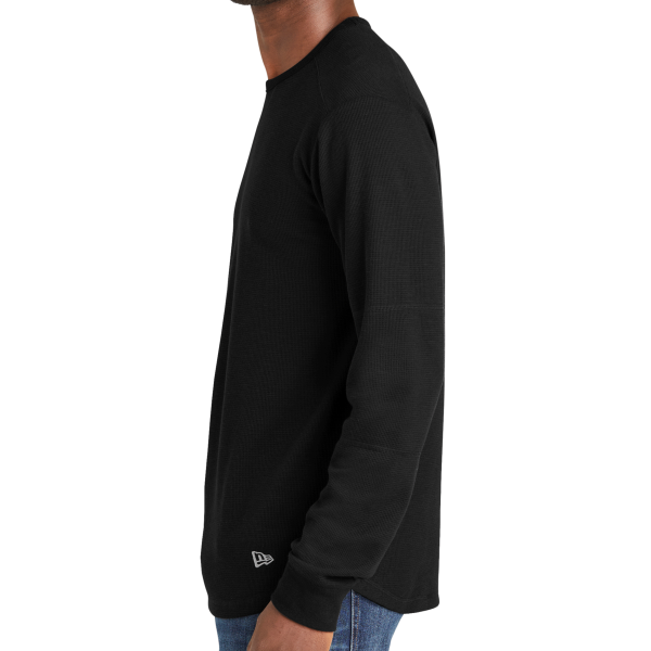 New Era Thermal Long Sleeve, Black, Left Sleeve view