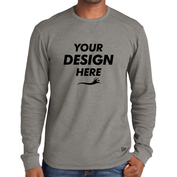 New Era Thermal Long Sleeve, Shadow Grey Heather, Front view, Mockup