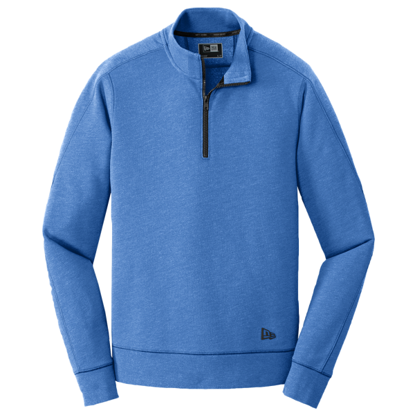 New Era Tri Blend Fleece 1/4 Zip Pullover, Royal Heather, Front view
