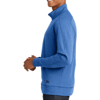 New Era Tri Blend Fleece 1/4 Zip Pullover, Royal Heather, Left Sleeve view