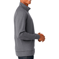 New Era Tri Blend Fleece 1/4 Zip Pullover, Shadow Grey Heather, Right Sleeve view