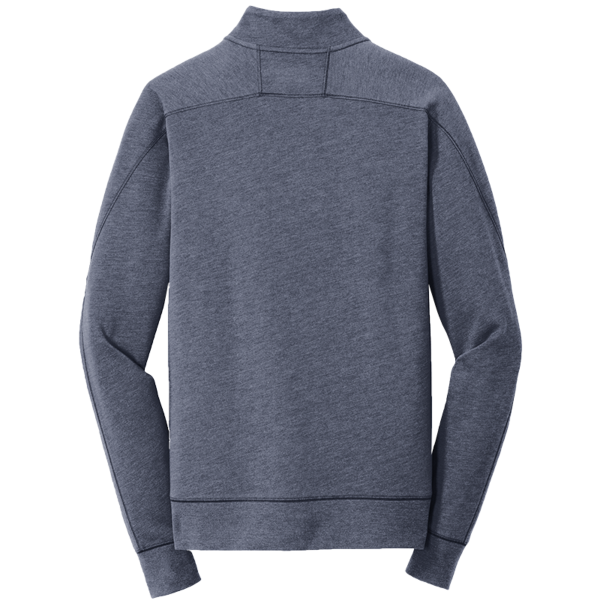 New Era Tri Blend Fleece 1/4 Zip Pullover, True Navy Heather, Back view