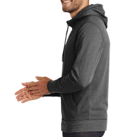 New Era Tri Blend Fleece Full Zip Hoodie, Black Heather, Left Sleeve view