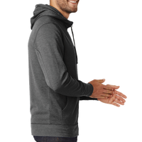 New Era Tri Blend Fleece Full Zip Hoodie, Black Heather, Right Sleeve view