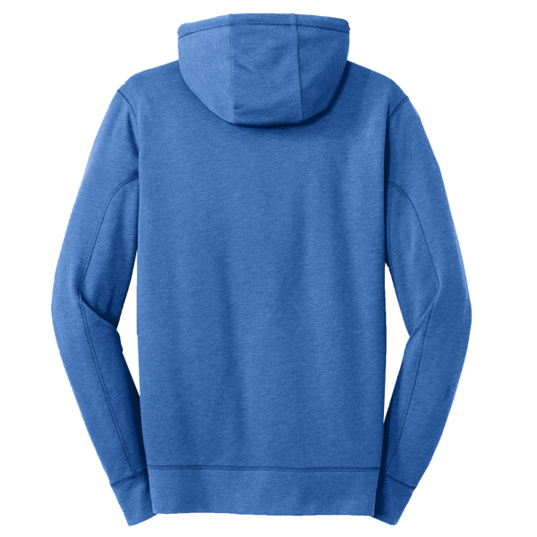 New Era Tri Blend Fleece Full Zip Hoodie, Royal Heather, Back view