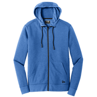 New Era Tri Blend Fleece Full Zip Hoodie, Royal Heather, Front view