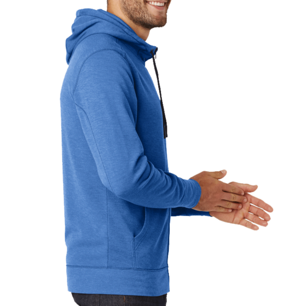 New Era Tri Blend Fleece Full Zip Hoodie, Royal Heather, Right Sleeve view