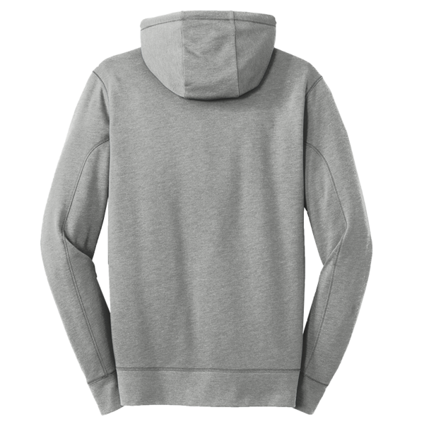 New Era Tri Blend Fleece Full Zip Hoodie, Shadow Grey Heather, Back view