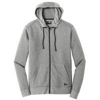 New Era Tri Blend Fleece Full Zip Hoodie, Shadow Grey Heather, Front view