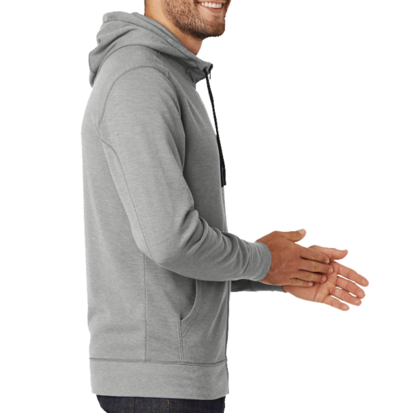 New Era Tri Blend Fleece Full Zip Hoodie, Shadow Grey Heather, Right Sleeve view