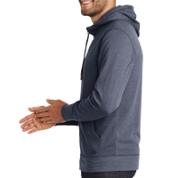 New Era Tri Blend Fleece Full Zip Hoodie, True Navy Heather, Left Sleeve view