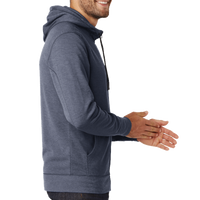 New Era Tri Blend Fleece Full Zip Hoodie, True Navy Heather, Right Sleeve view