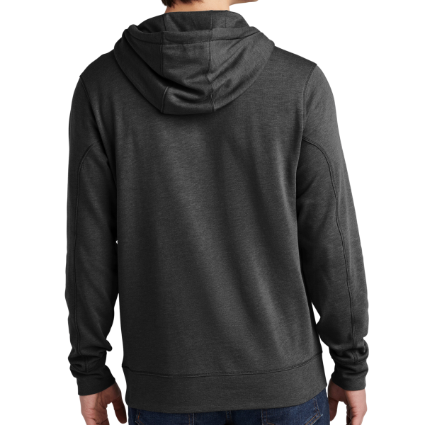 New Era Tri Blend Fleece Pullover Hoodie, Black Heather, Back view