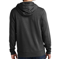New Era Tri Blend Fleece Pullover Hoodie, Black Heather, Back view