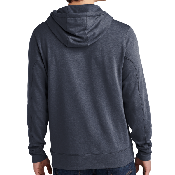 New Era Tri Blend Fleece Pullover Hoodie, True Navy Heather, Back view