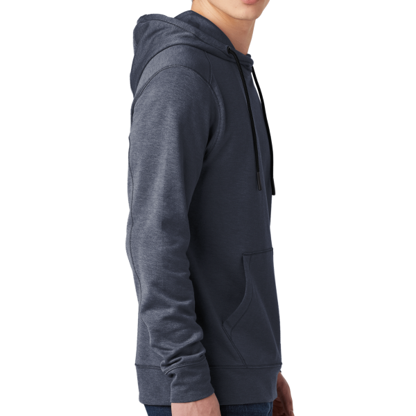 New Era Tri Blend Fleece Pullover Hoodie, True Navy Heather, Right Sleeve view