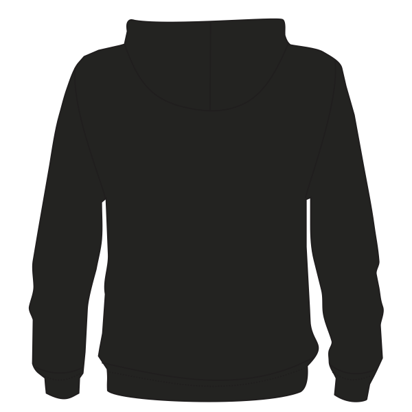 New Era Tri Blend Hoodie, Black Solid, Back view