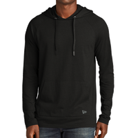 New Era Tri Blend Hoodie, Black Solid, Front view