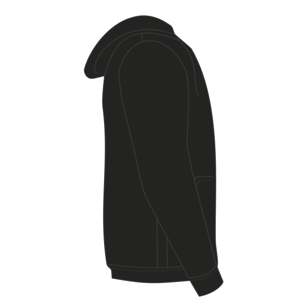 New Era Tri Blend Hoodie, Black Solid, Right Sleeve view