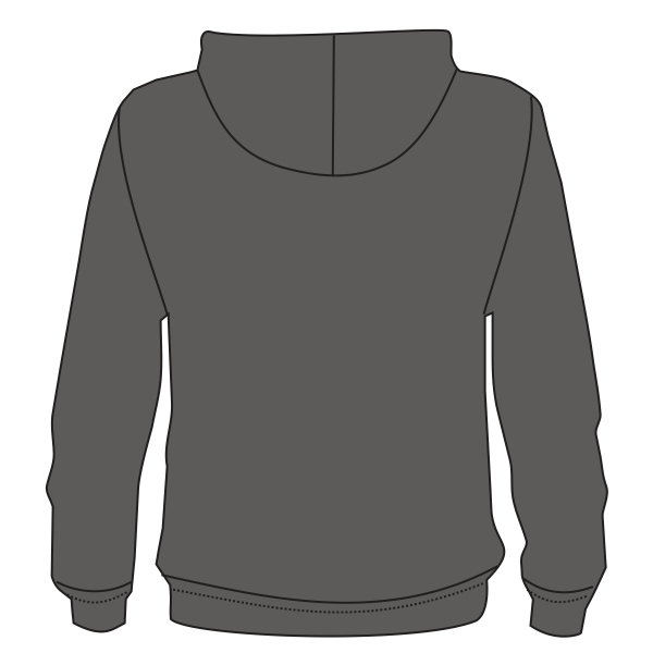 New Era Tri Blend Hoodie, Graphite, Back view