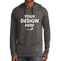 New Era Tri Blend Hoodie, Graphite, Front view, Mockup