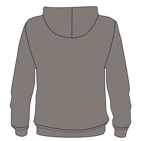 New Era Tri Blend Hoodie, Shadow Grey, Back view