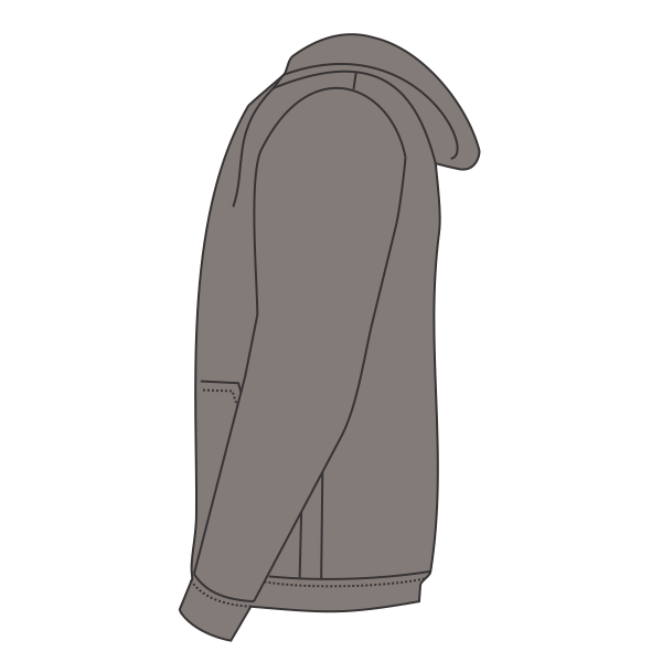 New Era Tri Blend Hoodie, Shadow Grey, Left Sleeve view
