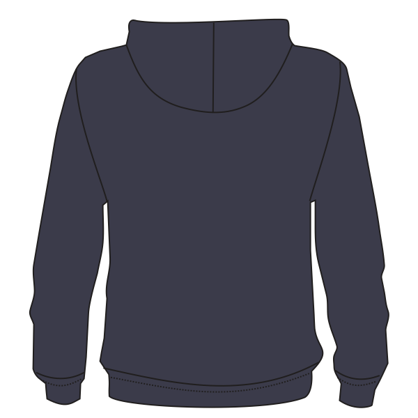 New Era Tri Blend Hoodie, True Navy, Back view