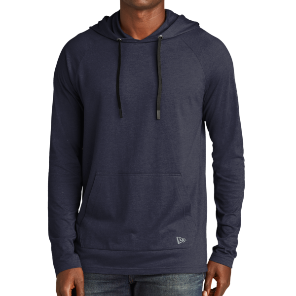 New Era Tri Blend Hoodie, True Navy, Front view