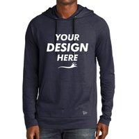 New Era Tri Blend Hoodie, True Navy, Front view, Mockup