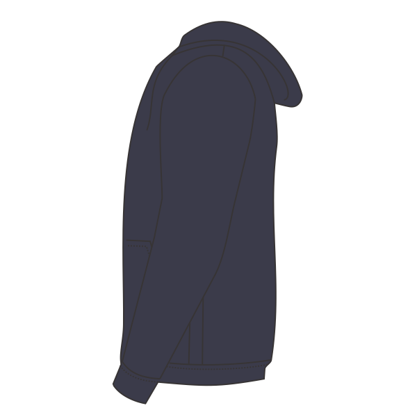New Era Tri Blend Hoodie, True Navy, Left Sleeve view