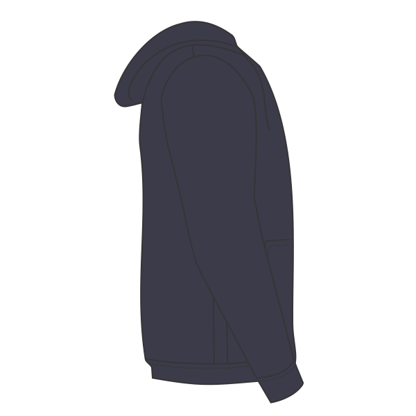 New Era Tri Blend Hoodie, True Navy, Right Sleeve view