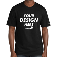 New Era Tri Blend Tee, Black Solid, Front view, Mockup