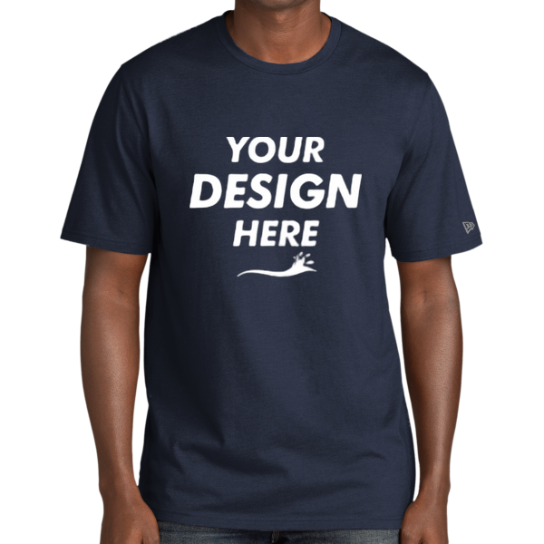 New Era Tri Blend Tee, True Navy, Front view, Mockup