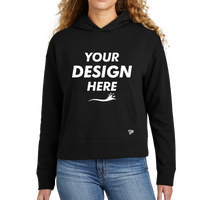 New Era Women's Comeback Fleece Pullover Hoodie, Black, Front view, Mockup