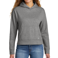 New Era Women's Comeback Fleece Pullover Hoodie, Dark Heather Grey, Front view