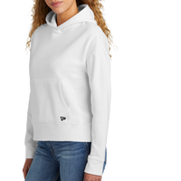 New Era Women's Comeback Fleece Pullover Hoodie, White, Left Sleeve view