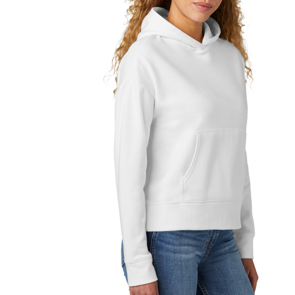New Era Women's Comeback Fleece Pullover Hoodie, White, Right Sleeve view