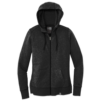New Era Women's French Terry Full Zip Hoodie, Black, Front view