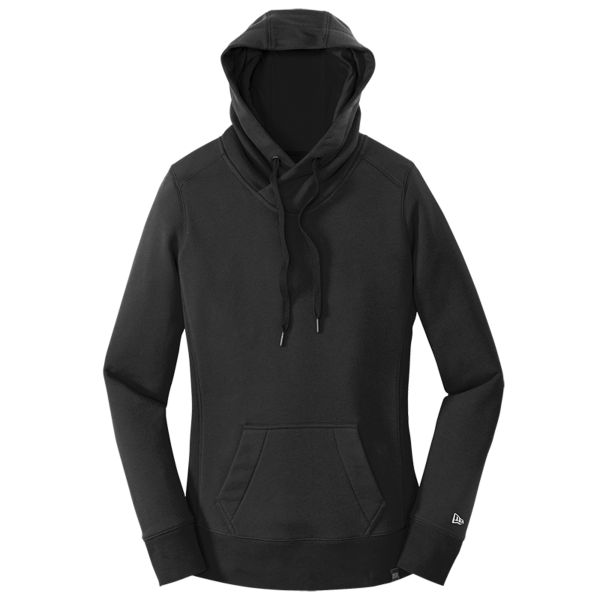 New Era Women's French Terry Pullover Hoodie, Black, Front view