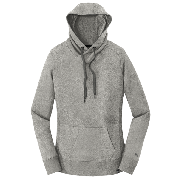 New Era Women's French Terry Pullover Hoodie, Light Graphite Twist, Front view