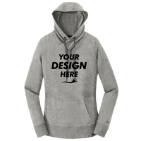 New Era Women's French Terry Pullover Hoodie, Light Graphite Twist, Front view, Mockup
