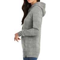 New Era Women's French Terry Pullover Hoodie, Light Graphite Twist, Left Sleeve view