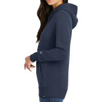New Era Women's French Terry Pullover Hoodie, True Navy, Left Sleeve view